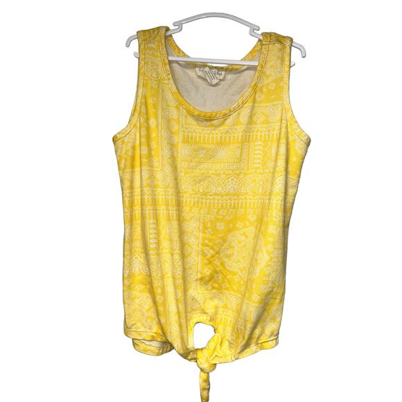 Emma & Elsa Yellow Tie-Front Top Tribal Print, Size 7-8 - Picture 2 of 4